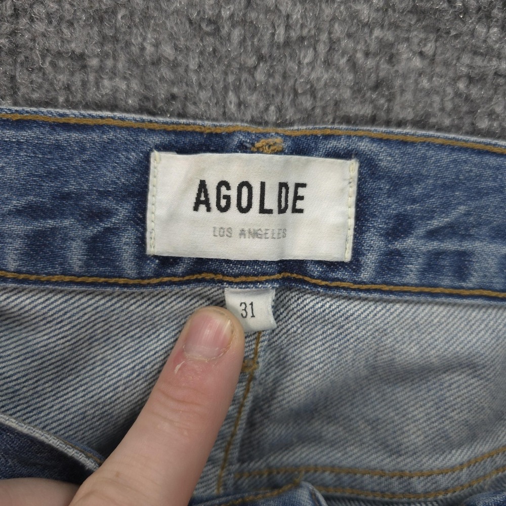 AGOLDE Jeans Womens 31 Blue Parker Easy Straight Button Fly Denim Preppy - Picture 3 of 13